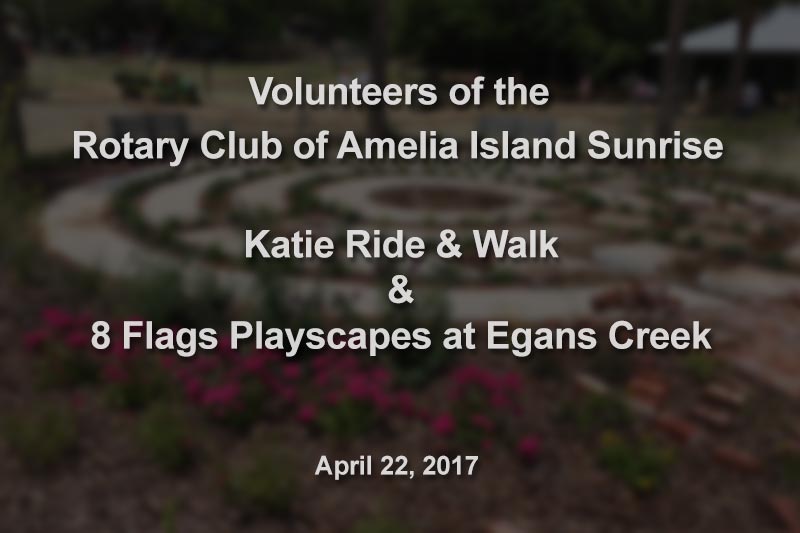 Sunrisers volunteering at Katie Ride & Walk and the 8-Flags Playscapes at Egans Creek